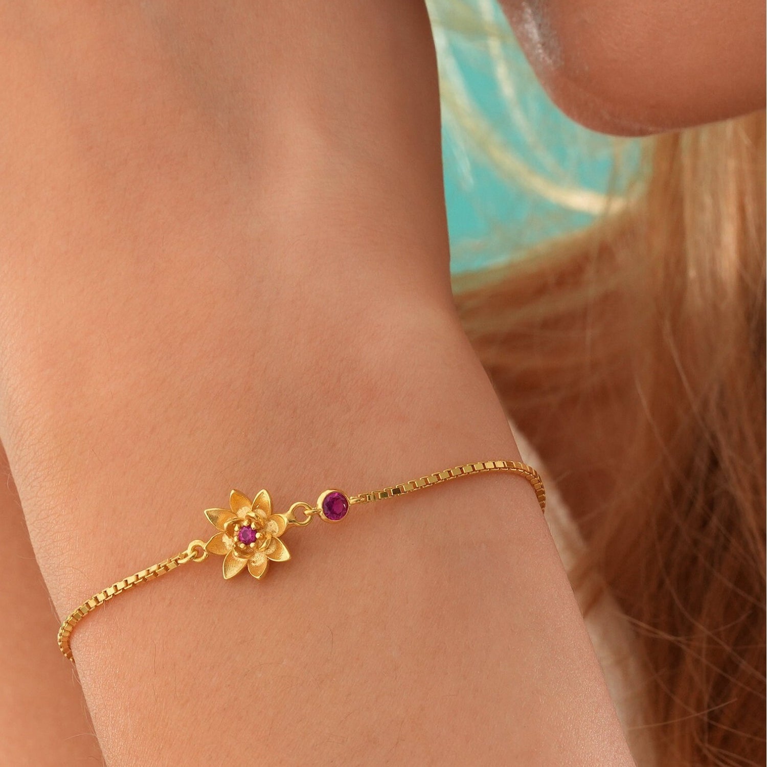 Birthstone Pendant Bracelet for Women