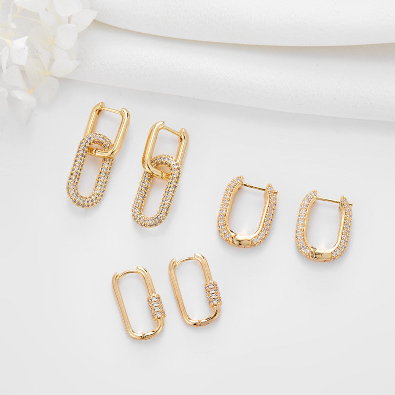 18K Gold Plated Double Earrings