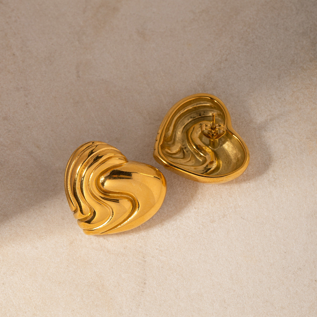 Gold Color Geometric Stud Earrings