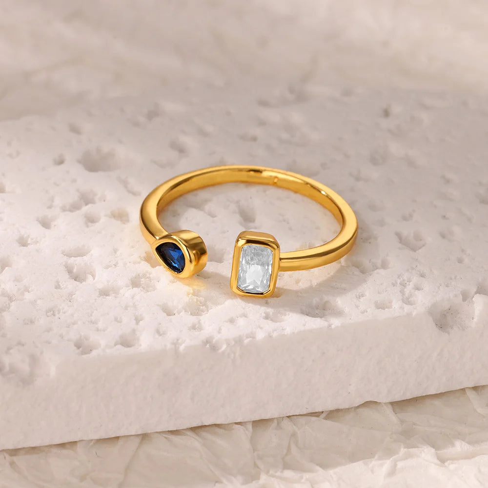 Imitation Pearl Opal Sun Flower Rings