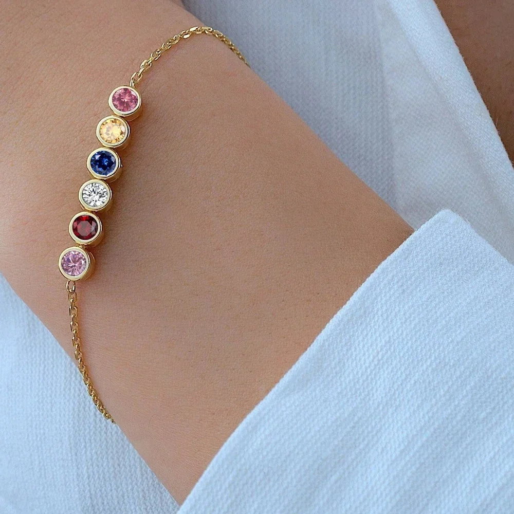 Birthstone Charms Pendant Bracelet