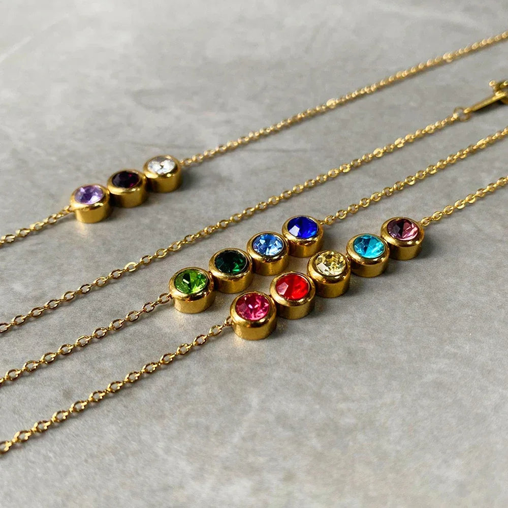 Birthstone Charms Pendant Bracelet