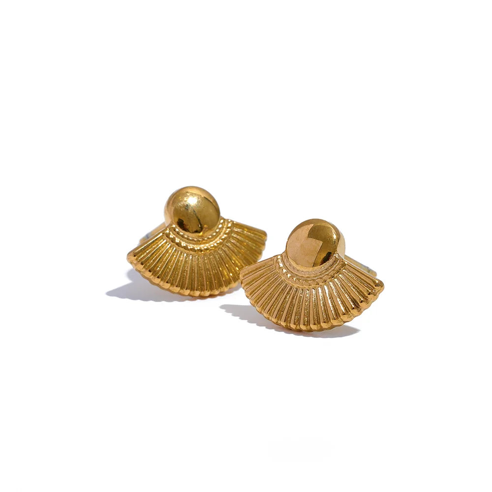 18K Gold Stainless Steel Minimalist Stud Earrings