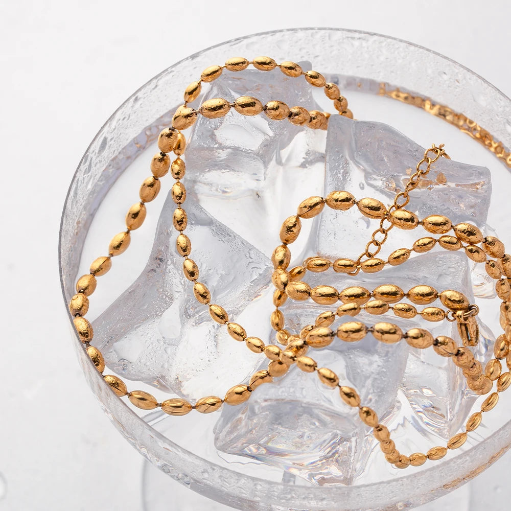 Double-layer Millet Bead Necklace Chain
