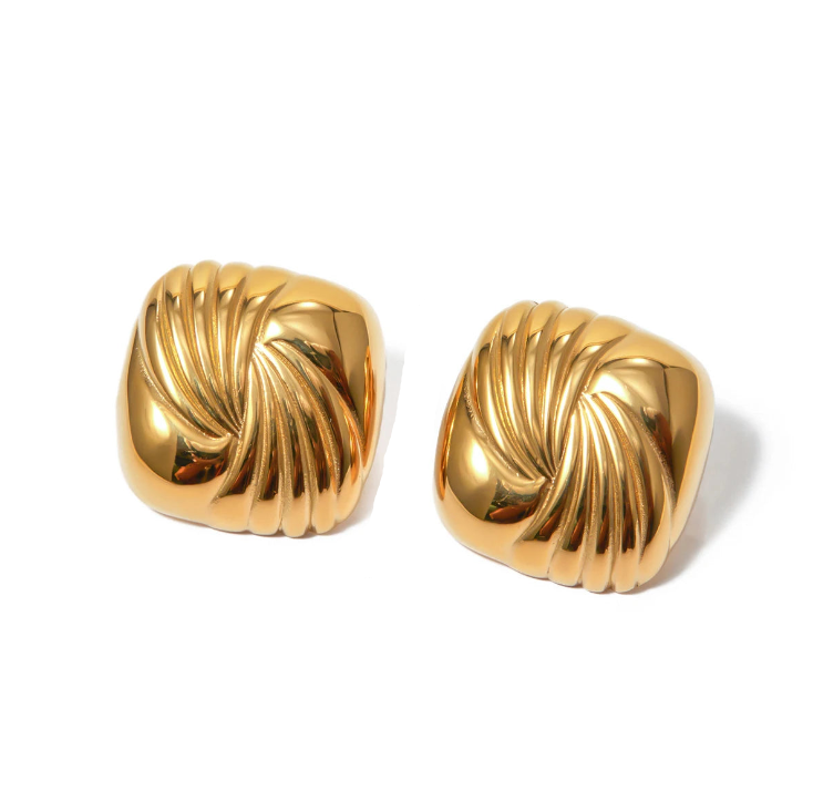 Round Circle Line Hoop Earring