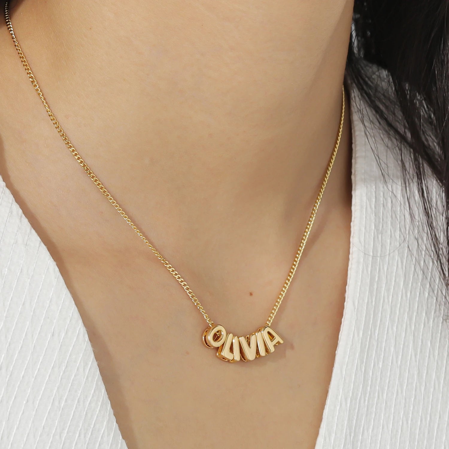 3D Bubble Letter Necklace