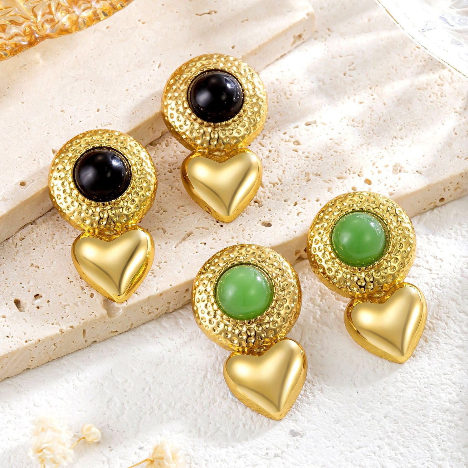 Fashion Titanium Steel Love Heart Earrings