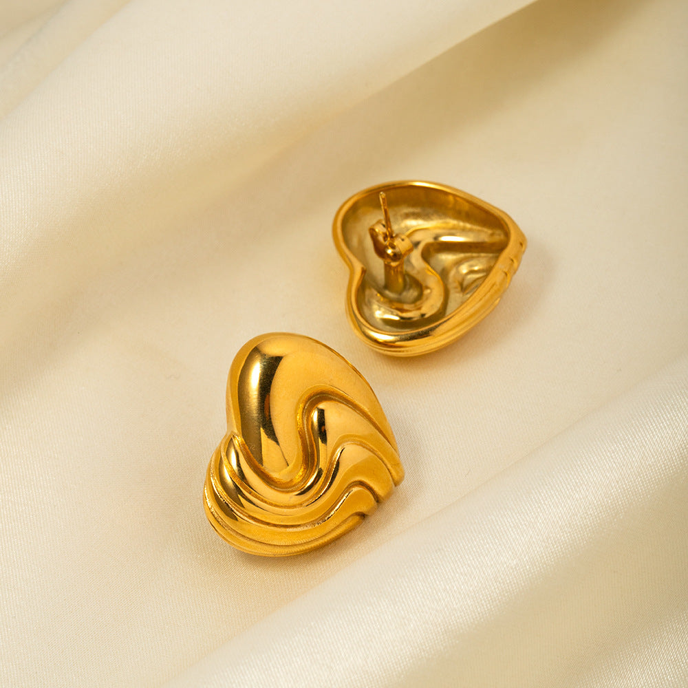 Gold Color Geometric Stud Earrings